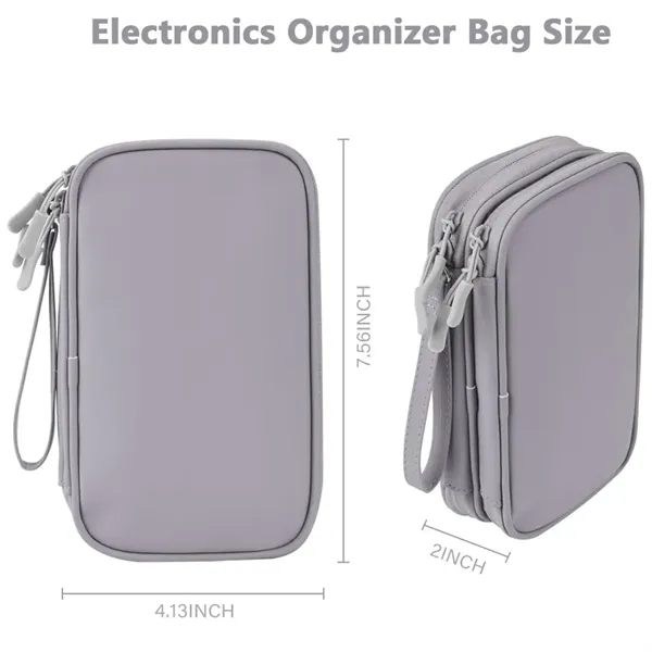 Double Layer Travel Cable Storage Bag Electronic Accessory - Double Layer Travel Cable Storage Bag Electronic Accessory - Image 1 of 4