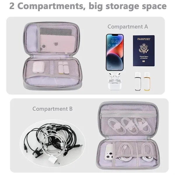 Double Layer Travel Cable Storage Bag Electronic Accessory - Double Layer Travel Cable Storage Bag Electronic Accessory - Image 2 of 4