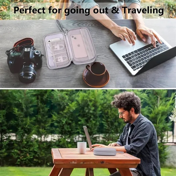 Double Layer Travel Cable Storage Bag Electronic Accessory - Double Layer Travel Cable Storage Bag Electronic Accessory - Image 4 of 4