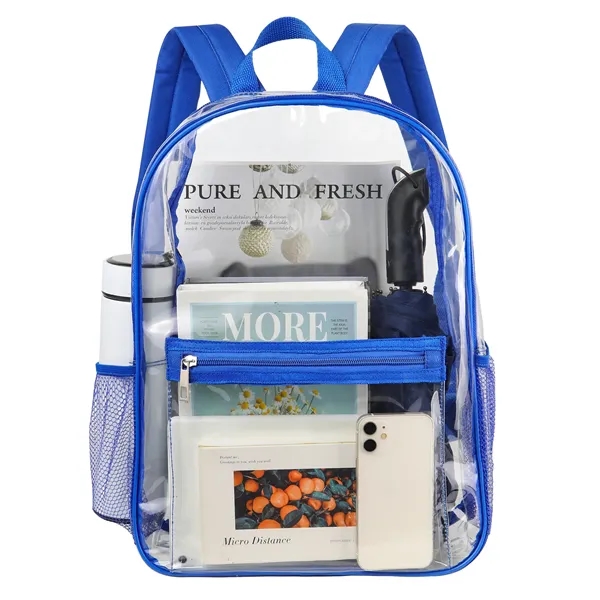 Heavy Duty Security Clear PVC School Backpack ( Ocean ) - Heavy Duty Security Clear PVC School Backpack ( Ocean ) - Image 2 of 8