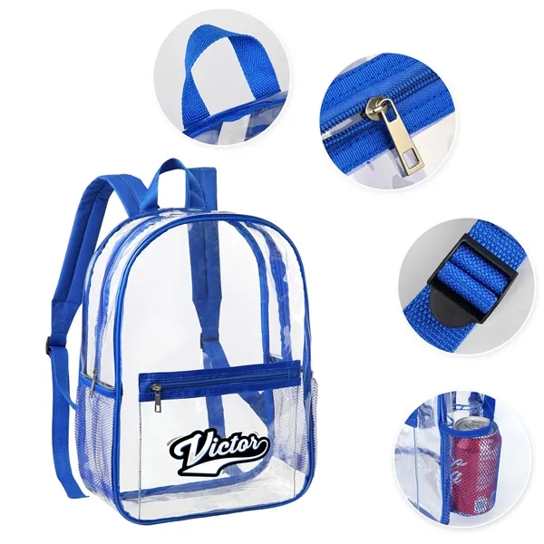 Heavy Duty Security Clear PVC School Backpack ( Ocean ) - Heavy Duty Security Clear PVC School Backpack ( Ocean ) - Image 6 of 8