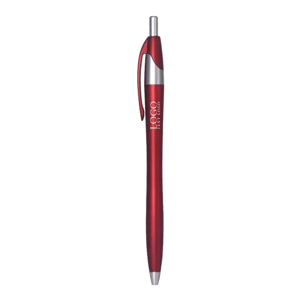 Plastic Ballpoint Click Pen with Metallic Accent - Plastic Ballpoint Click Pen with Metallic Accent - Image 1 of 6