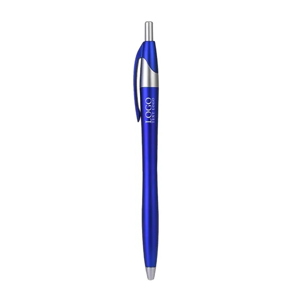 Plastic Ballpoint Click Pen with Metallic Accent - Plastic Ballpoint Click Pen with Metallic Accent - Image 4 of 6