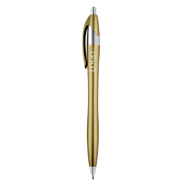 Plastic Ballpoint Click Pen with Metallic Accent - Plastic Ballpoint Click Pen with Metallic Accent - Image 2 of 6