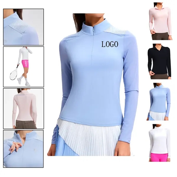 Women's Breathable Long-Sleeve Golf Polo - Women's Breathable Long-Sleeve Golf Polo - Image 0 of 5
