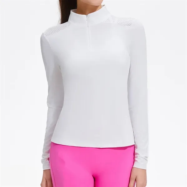Women's Breathable Long-Sleeve Golf Polo - Women's Breathable Long-Sleeve Golf Polo - Image 2 of 5