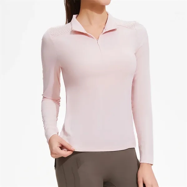 Women's Breathable Long-Sleeve Golf Polo - Women's Breathable Long-Sleeve Golf Polo - Image 3 of 5