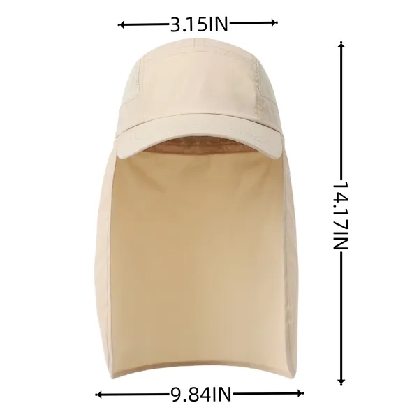 UPF 50+ Portable Outdoor Fishing Hat with Neck Flap - UPF 50+ Portable Outdoor Fishing Hat with Neck Flap - Image 1 of 4