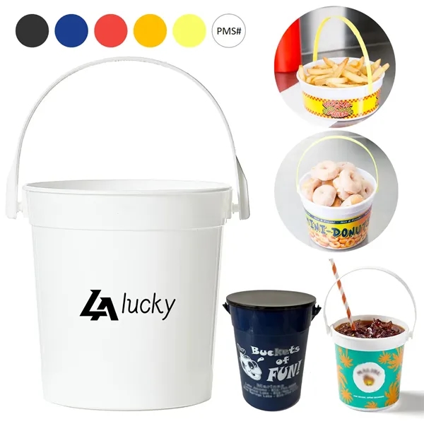 32/48/64/87oz Multifunctional Plastic Buckets with Lid - 32/48/64/87oz Multifunctional Plastic Buckets with Lid - Image 0 of 4