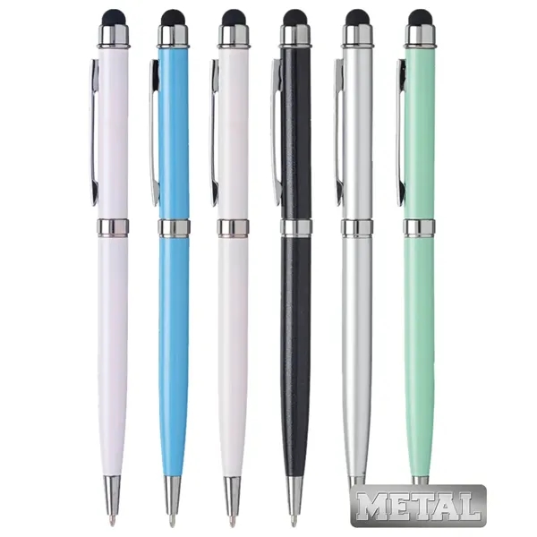 Union Printed - Slim Executive Metal Pen with Stylus - Union Printed - Slim Executive Metal Pen with Stylus - Image 1 of 1