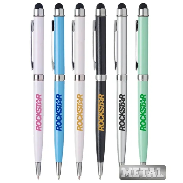 Union Printed - Slim Executive Metal Pen with Stylus - Union Printed - Slim Executive Metal Pen with Stylus - Image 0 of 1
