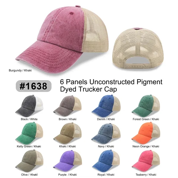 6 Panel Low Profile Trucker Cap Soft Comfortable Mesh back - 6 Panel Low Profile Trucker Cap Soft Comfortable Mesh back - Image 1 of 18