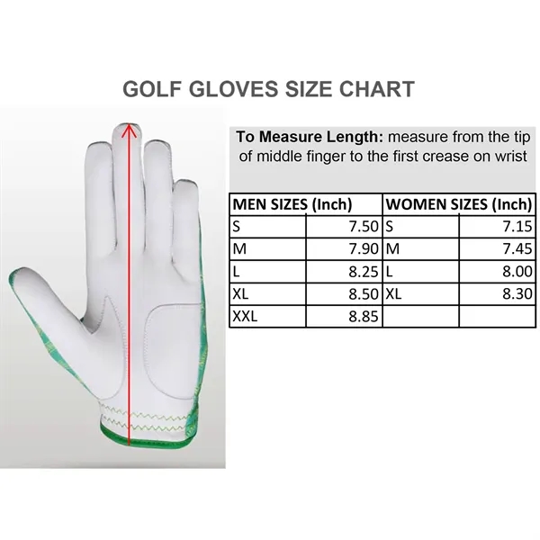 Sublimated Golf Gloves w/ Cabretta Leather Palm (Free Setup) - Sublimated Golf Gloves w/ Cabretta Leather Palm (Free Setup) - Image 1 of 20