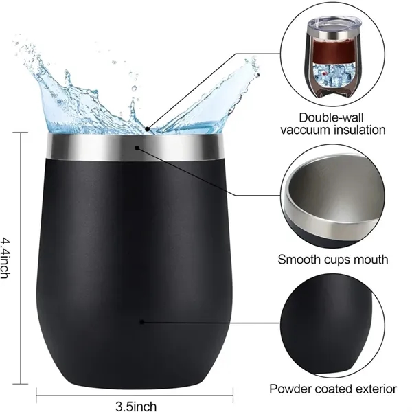 12Oz Stainless Steel Stemless Wine Glasses - 12Oz Stainless Steel Stemless Wine Glasses - Image 3 of 4