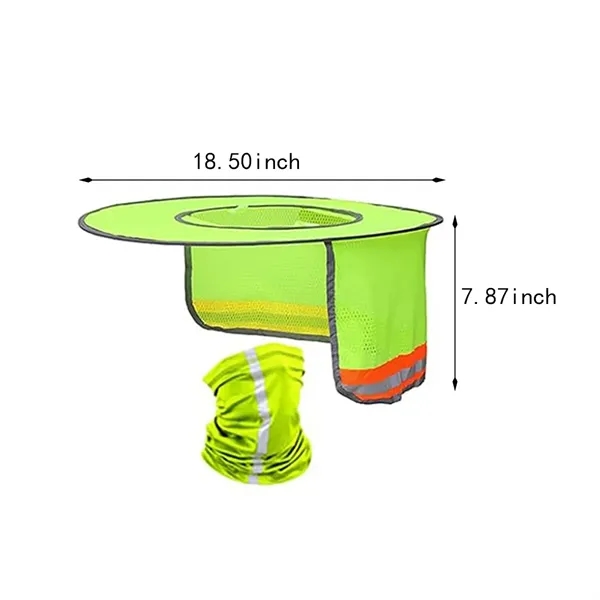 Reflective full brim mesh hard hat sun shade neck gaiter - Reflective full brim mesh hard hat sun shade neck gaiter - Image 1 of 4