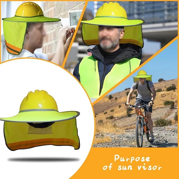 Reflective full brim mesh hard hat sun shade neck gaiter - Reflective full brim mesh hard hat sun shade neck gaiter - Image 4 of 4