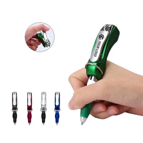 Versatile Portable Foldable Ballpoint Pen with Nail Clipper - Versatile Portable Foldable Ballpoint Pen with Nail Clipper - Image 0 of 3