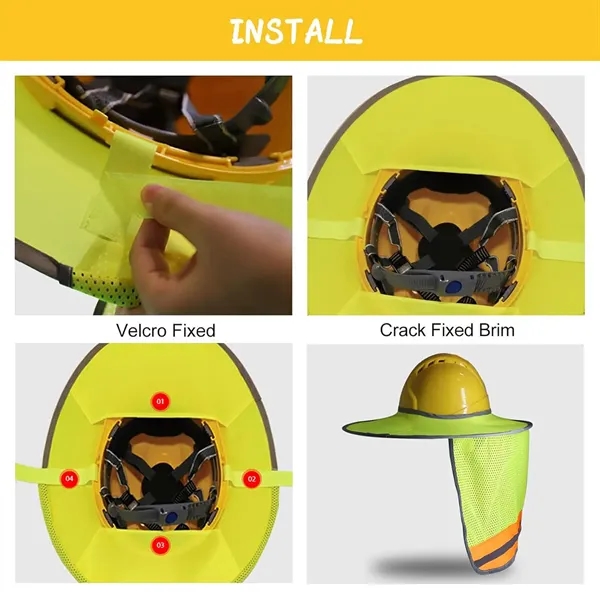 Reflective full brim mesh hard hat sun shade neck gaiter - Reflective full brim mesh hard hat sun shade neck gaiter - Image 2 of 4