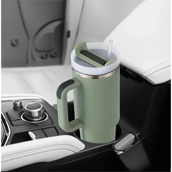 30oz Stainless Steel Insulated tumbler with Handle - 30oz Stainless Steel Insulated tumbler with Handle - Image 2 of 3