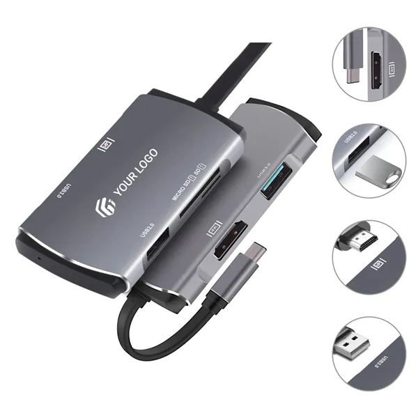 Multi-function USB C Hub Multiple Adapter Docking Station - Multi-function USB C Hub Multiple Adapter Docking Station - Image 0 of 4