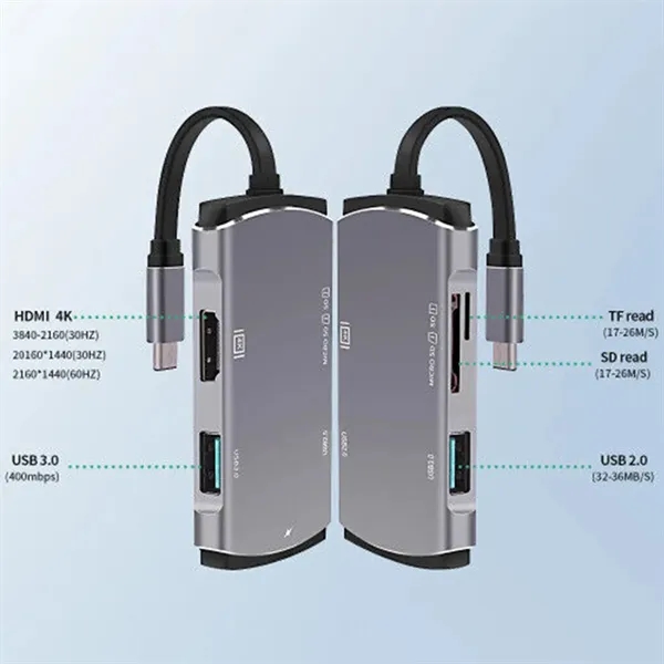 Multi-function USB C Hub Multiple Adapter Docking Station - Multi-function USB C Hub Multiple Adapter Docking Station - Image 3 of 4