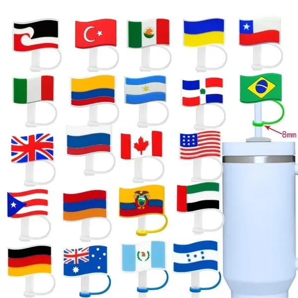 Country Flag Silicone Straw Cover Tumbler Topper - Country Flag Silicone Straw Cover Tumbler Topper - Image 0 of 0