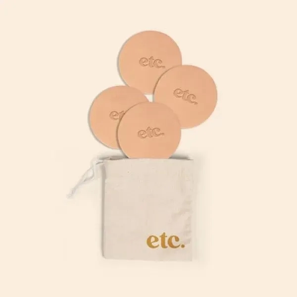 LEATHER COASTERS 4PK - LEATHER COASTERS 4PK - Image 1 of 1