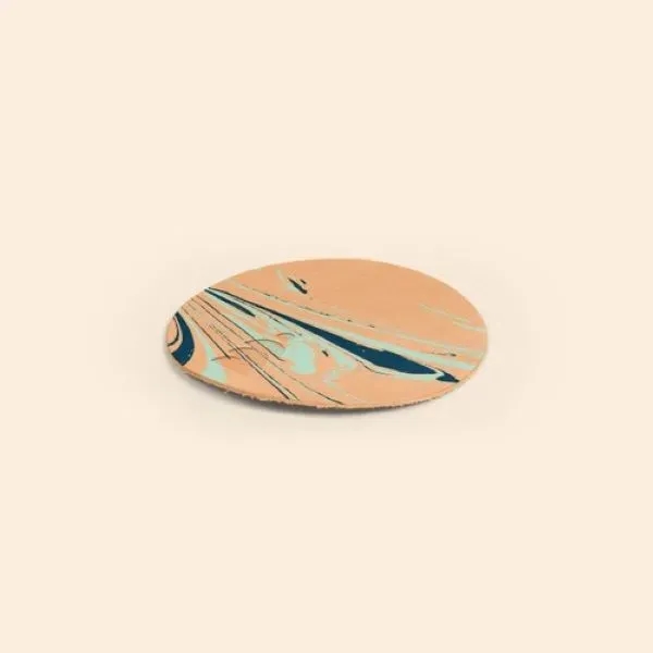 MARBLED LEATHER COASTER - MARBLED LEATHER COASTER - Image 2 of 3