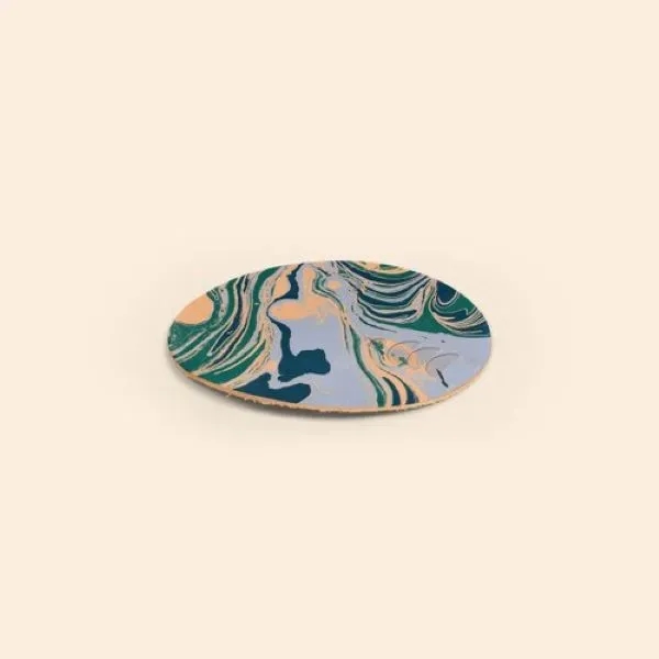 MARBLED LEATHER COASTER - MARBLED LEATHER COASTER - Image 3 of 3