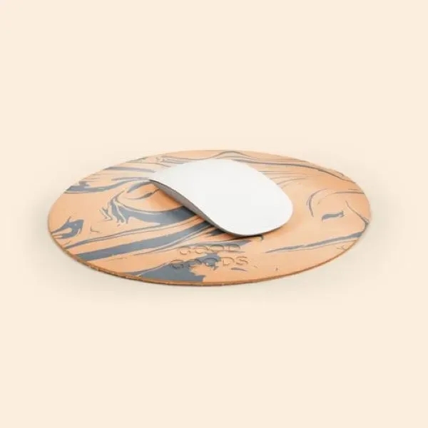 ROUND MARBLED LEATHER MOUSEPAD - ROUND MARBLED LEATHER MOUSEPAD - Image 4 of 4