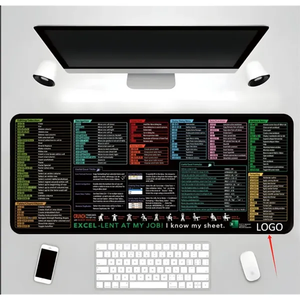 Excel Cheat Sheet Mouse Pad for Office Work and Gaming - Excel Cheat Sheet Mouse Pad for Office Work and Gaming - Image 0 of 2