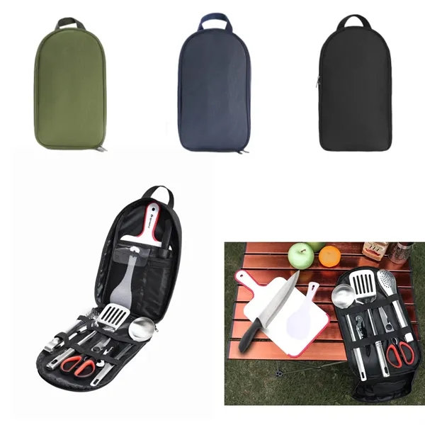 8 Piece Camp Kitchen Cooking Utensil Set - 8 Piece Camp Kitchen Cooking Utensil Set - Image 0 of 5
