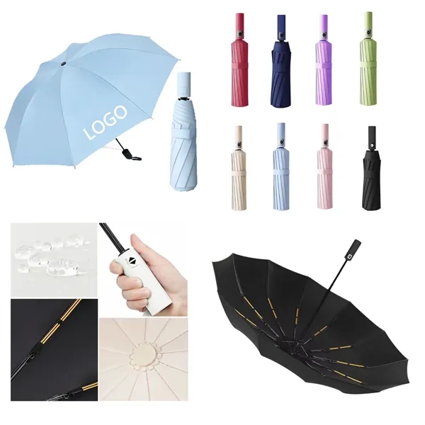 Folding Automatic Business Windproof Umbrella - Folding Automatic Business Windproof Umbrella - Image 0 of 6