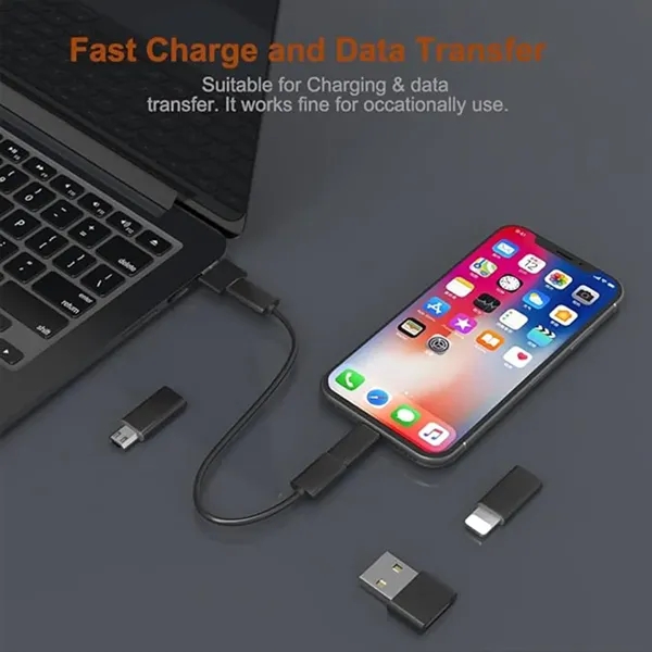 Travel usb charging cable adapter kit with wooden case - Travel usb charging cable adapter kit with wooden case - Image 3 of 4