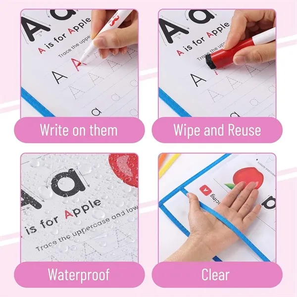 School Supplies Reusable Page Protectors Dry Erase Pockets - School Supplies Reusable Page Protectors Dry Erase Pockets - Image 3 of 4