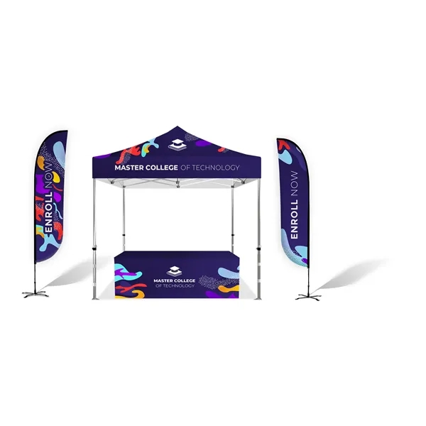 10x10ft Deluxe Canopy Kit - White Steel, Flags & Tablecover - 10x10ft Deluxe Canopy Kit - White Steel, Flags & Tablecover - Image 0 of 0