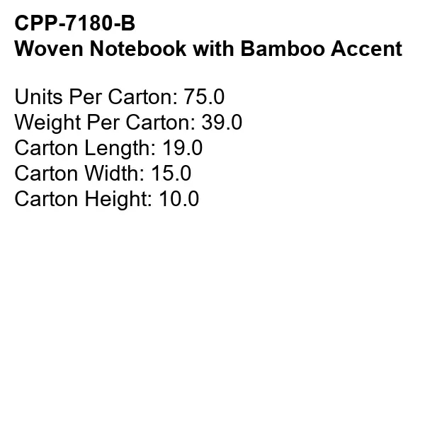 Woven Notebook with Bamboo Accent - Woven Notebook with Bamboo Accent - Image 5 of 5