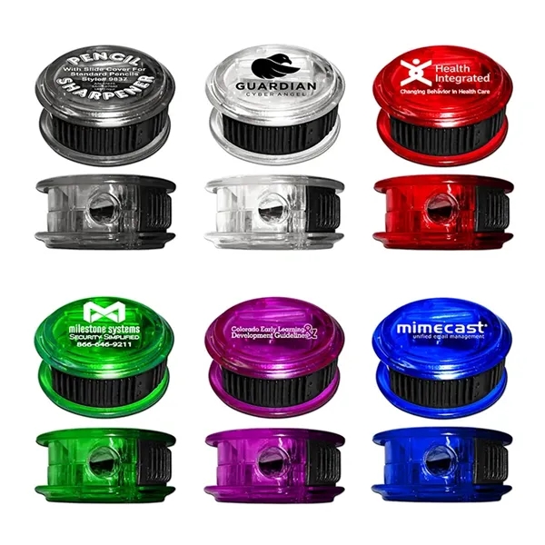 Round Pencil Sharpener with Slide Cover - Round Pencil Sharpener with Slide Cover - Image 0 of 6