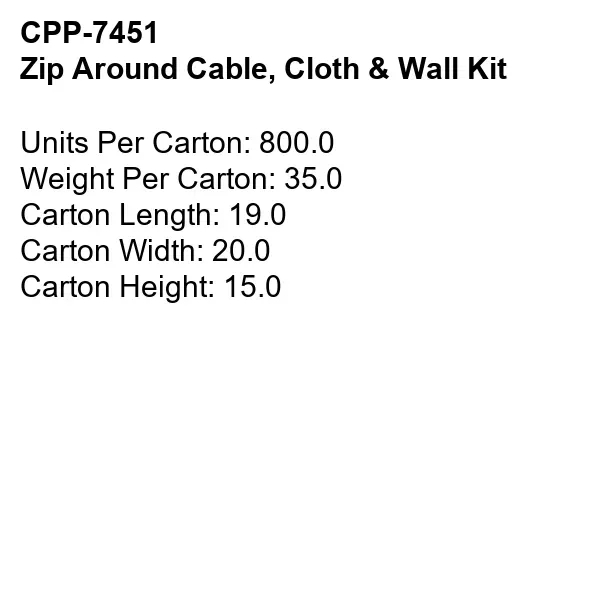 Zip Around Cable, Cloth & Wall Kit - Zip Around Cable, Cloth & Wall Kit - Image 15 of 15