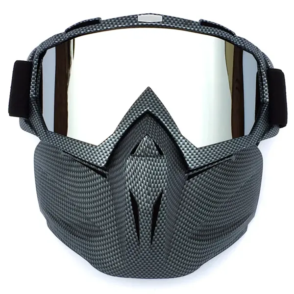 Motorcycle Helmet Riding Goggles Glasses With Face Mask - Motorcycle Helmet Riding Goggles Glasses With Face Mask - Image 1 of 8