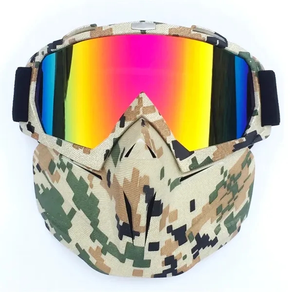 Motorcycle Helmet Riding Goggles Glasses With Face Mask - Motorcycle Helmet Riding Goggles Glasses With Face Mask - Image 4 of 8