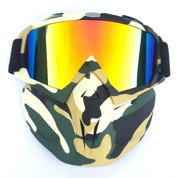 Motorcycle Helmet Riding Goggles Glasses With Face Mask - Motorcycle Helmet Riding Goggles Glasses With Face Mask - Image 6 of 8