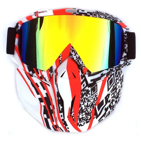 Motorcycle Helmet Riding Goggles Glasses With Face Mask - Motorcycle Helmet Riding Goggles Glasses With Face Mask - Image 7 of 8