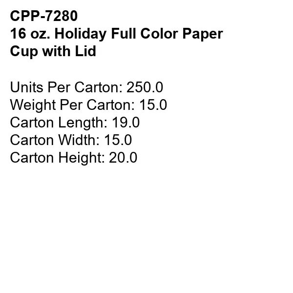 16 oz. Holiday Full Color Paper Cup with Lid - 16 oz. Holiday Full Color Paper Cup with Lid - Image 2 of 2