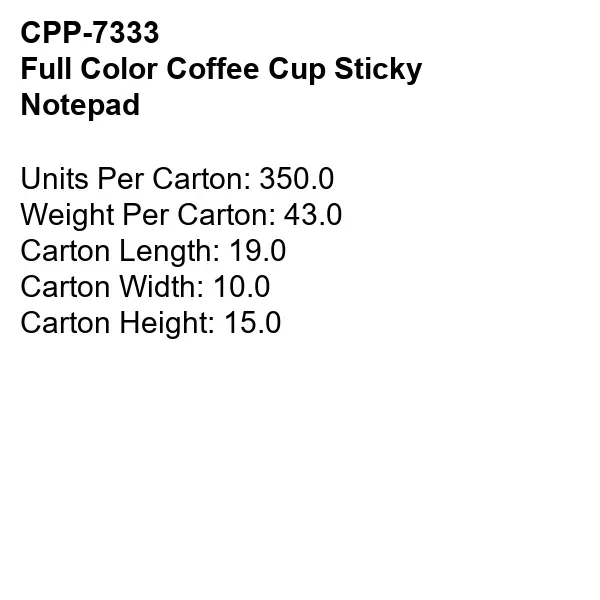 Full Color Coffee Cup Sticky Notepad - Full Color Coffee Cup Sticky Notepad - Image 7 of 7