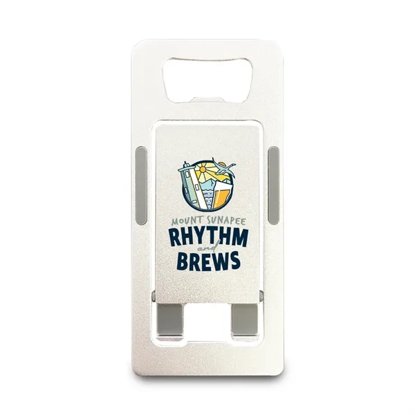 Folding Phone Stand With Bottle Opener - Folding Phone Stand With Bottle Opener - Image 1 of 6