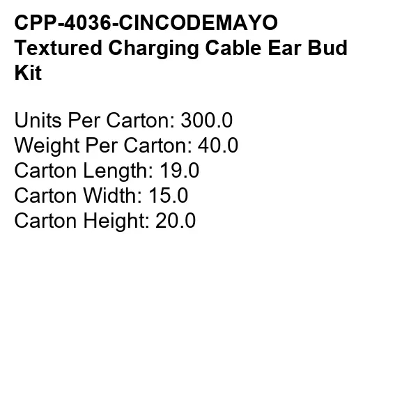 TEXTURED CHARGING CABLE EAR BUD KIT - TEXTURED CHARGING CABLE EAR BUD KIT - Image 13 of 13