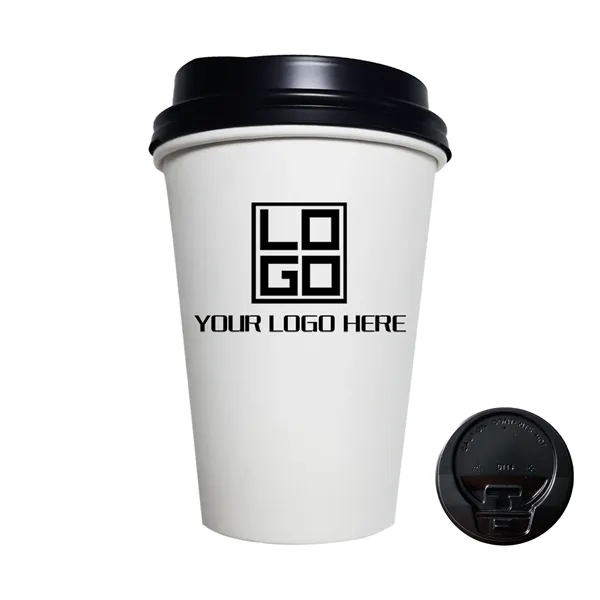 White Paper Hot/Cold Cup With Lid - 12 oz - White Paper Hot/Cold Cup With Lid - 12 oz - Image 0 of 1