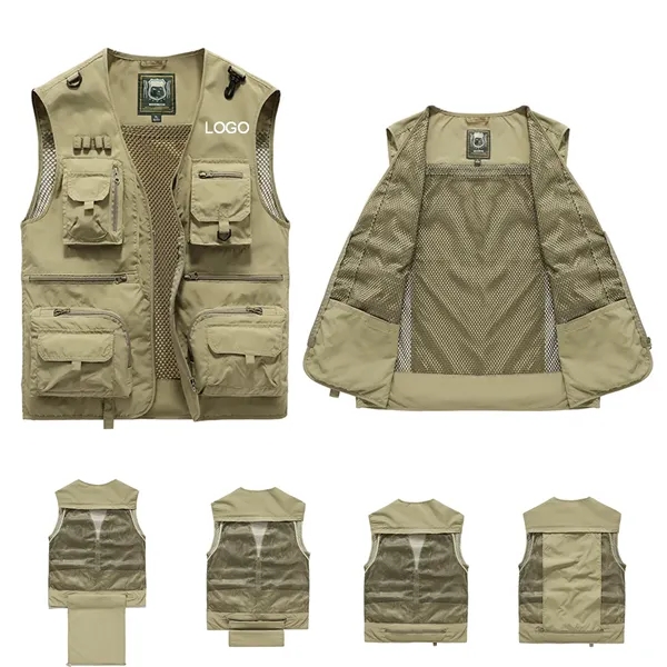 Casual Lightweight Outdoor Fishing Vest with Multi Pockets - Casual Lightweight Outdoor Fishing Vest with Multi Pockets - Image 0 of 3