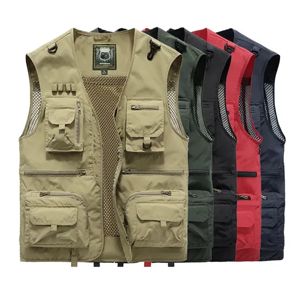 Casual Lightweight Outdoor Fishing Vest with Multi Pockets - Casual Lightweight Outdoor Fishing Vest with Multi Pockets - Image 2 of 3